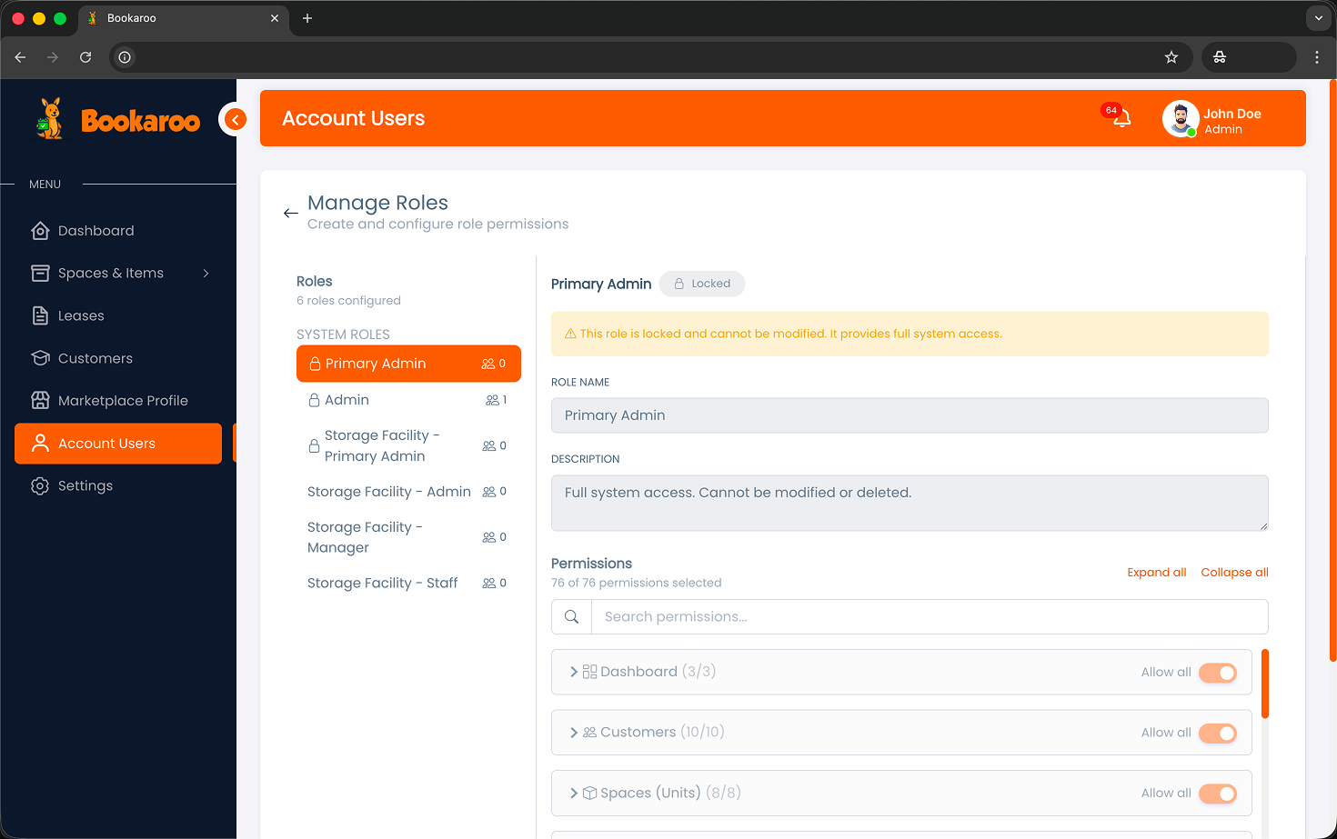 Roles management