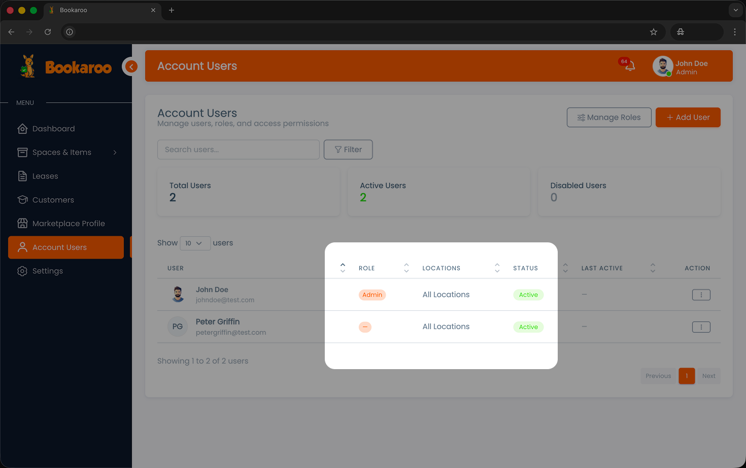 User access visibility